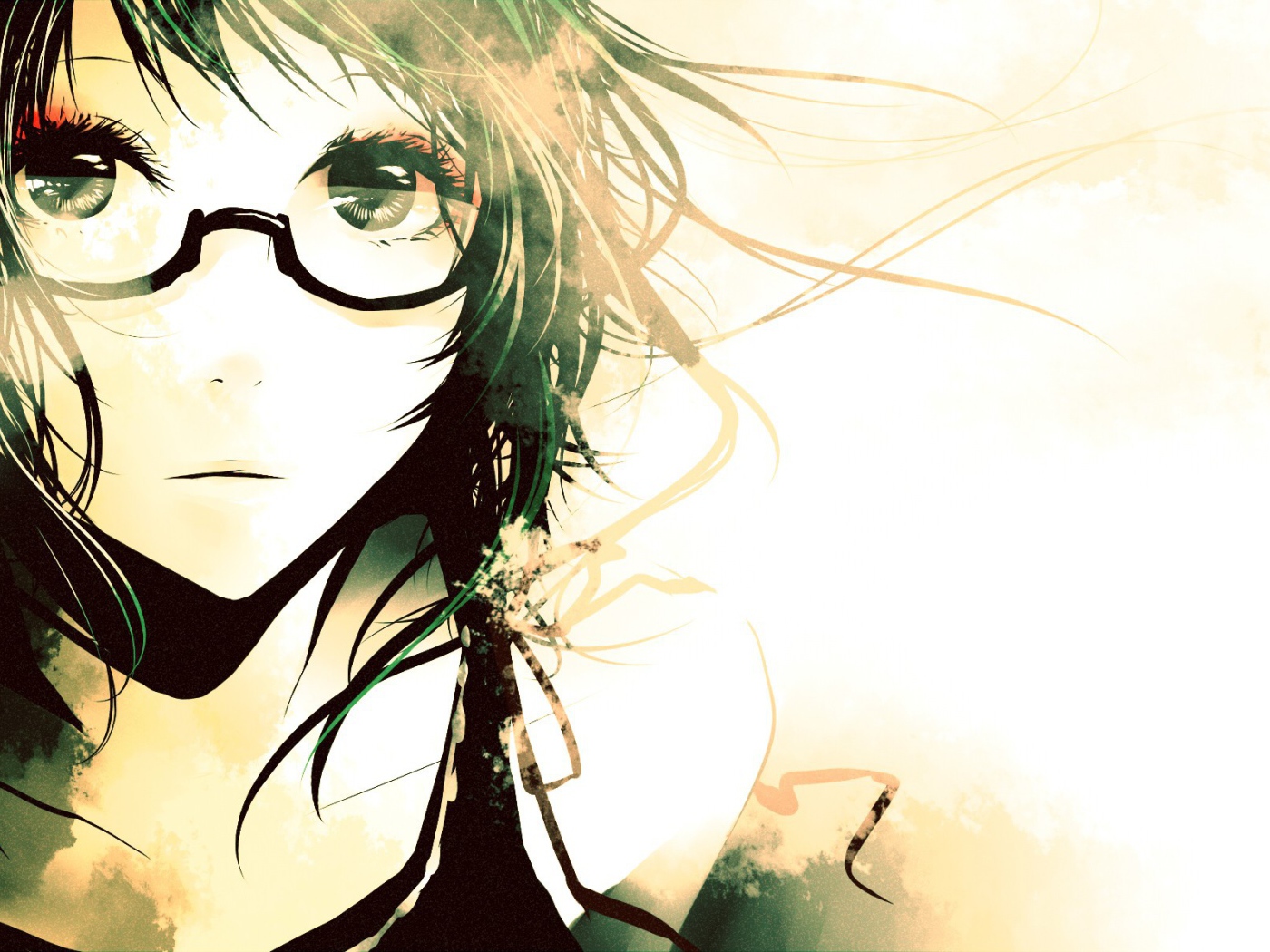 Девушка аниме в очках