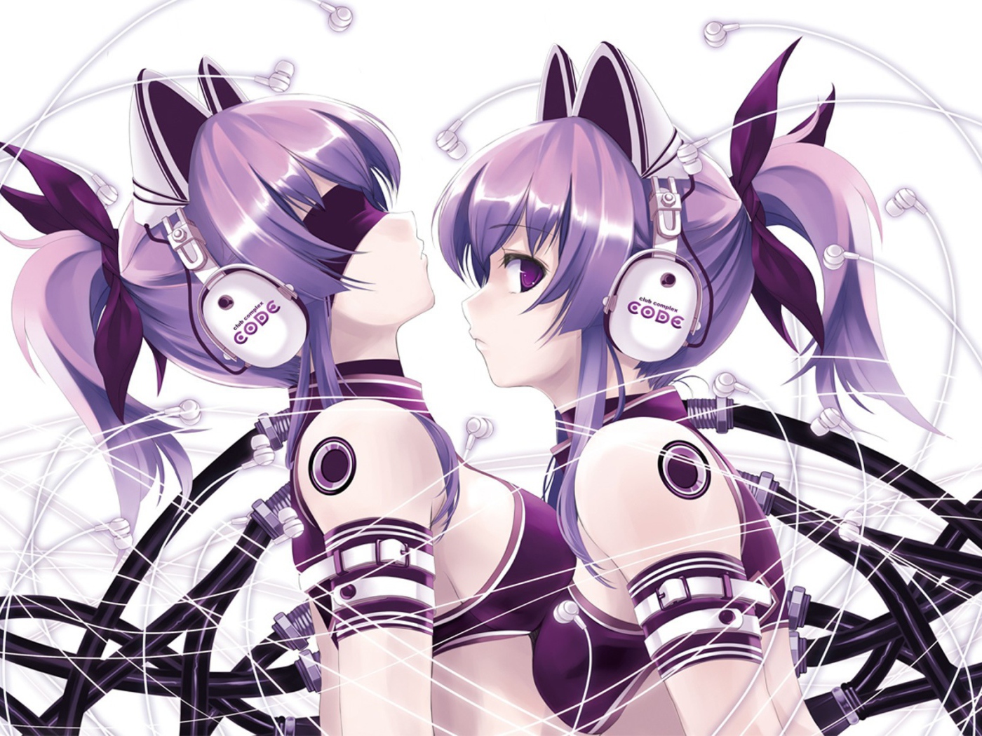 Аниме девушки подключены к кабелям