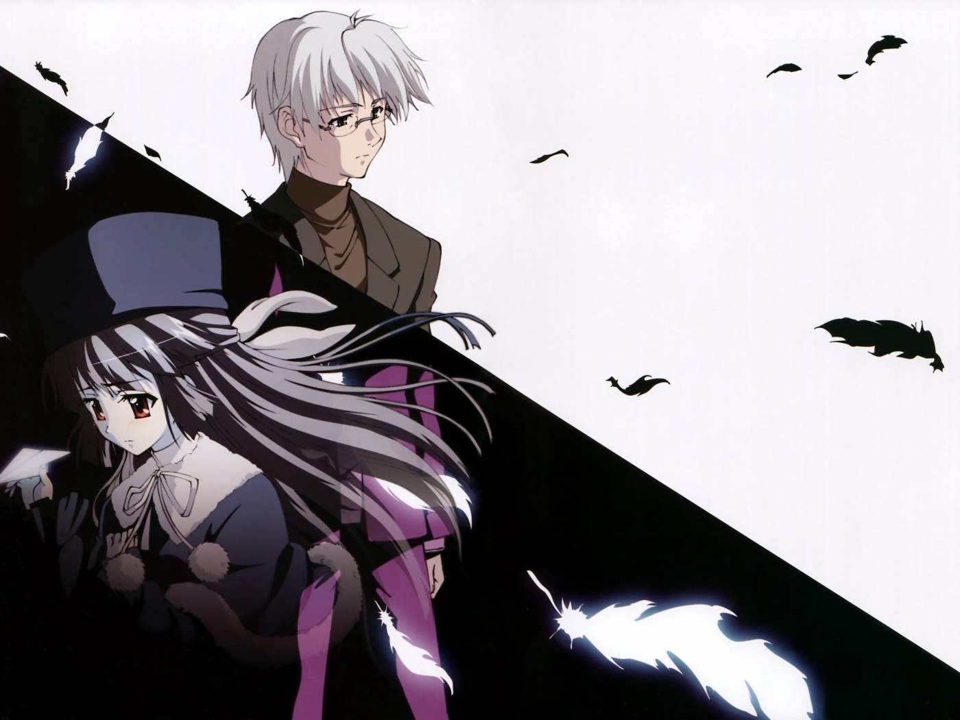 Черное и белое в аниме Эф - история воспоминаний