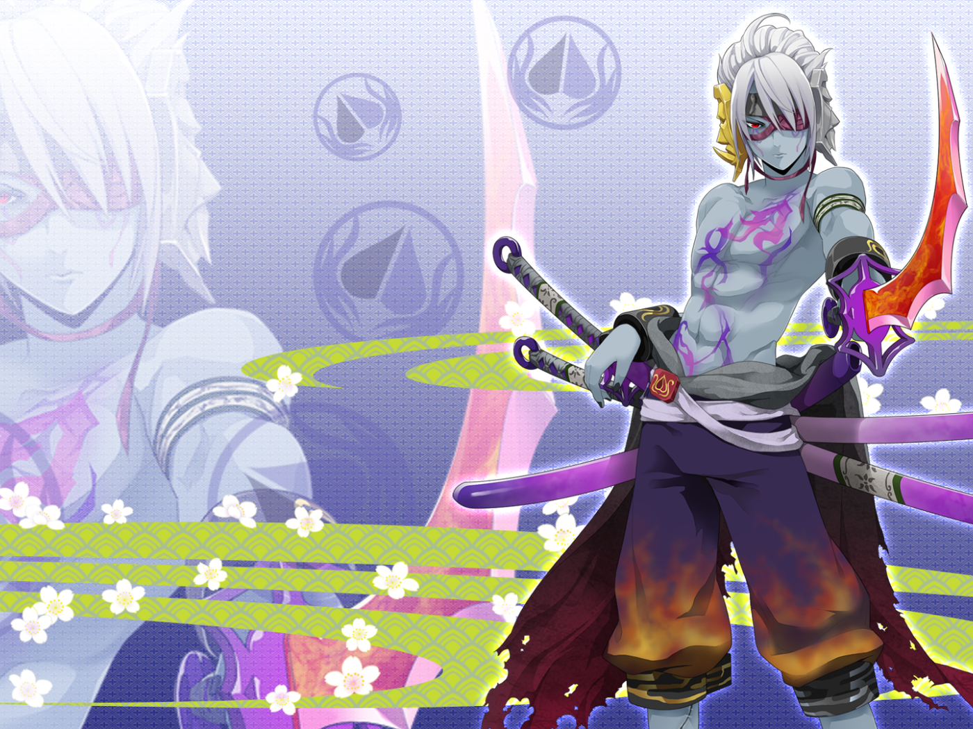 Синий парень из аниме Onigirl