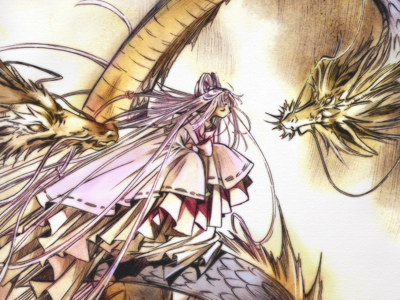 Драконы с девушкой аниме