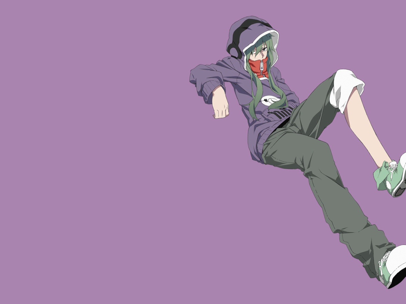 Девушка на фиолетовом фоне, аниме Kagerou Project