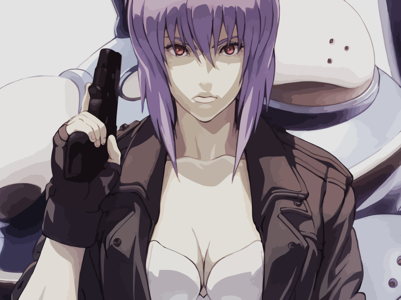 Девушка с пистолетом, аниме Призрак в доспехах