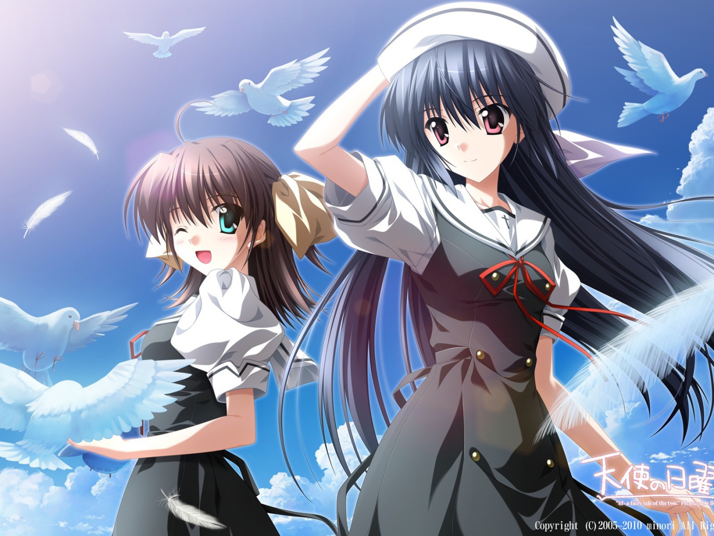 Девушки и голуби в аниме Эф - история воспоминаний