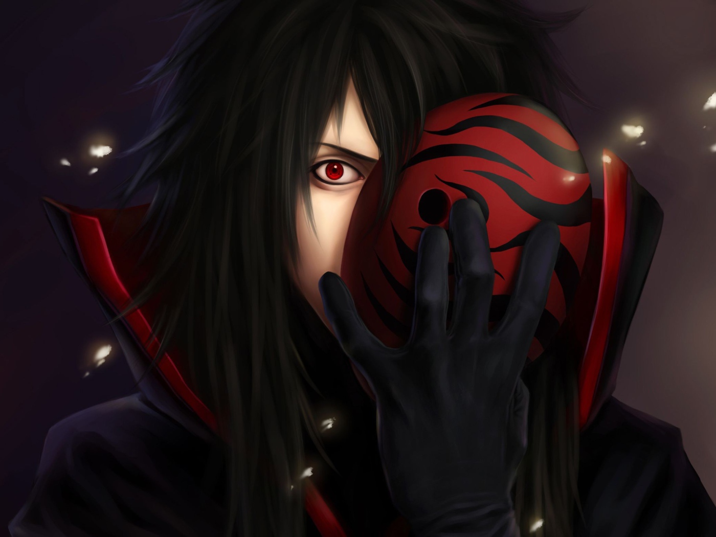 Герой аниме в маске Шаринган