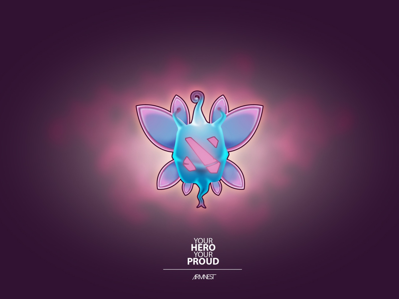 Герой аниме, фиолетовый фон