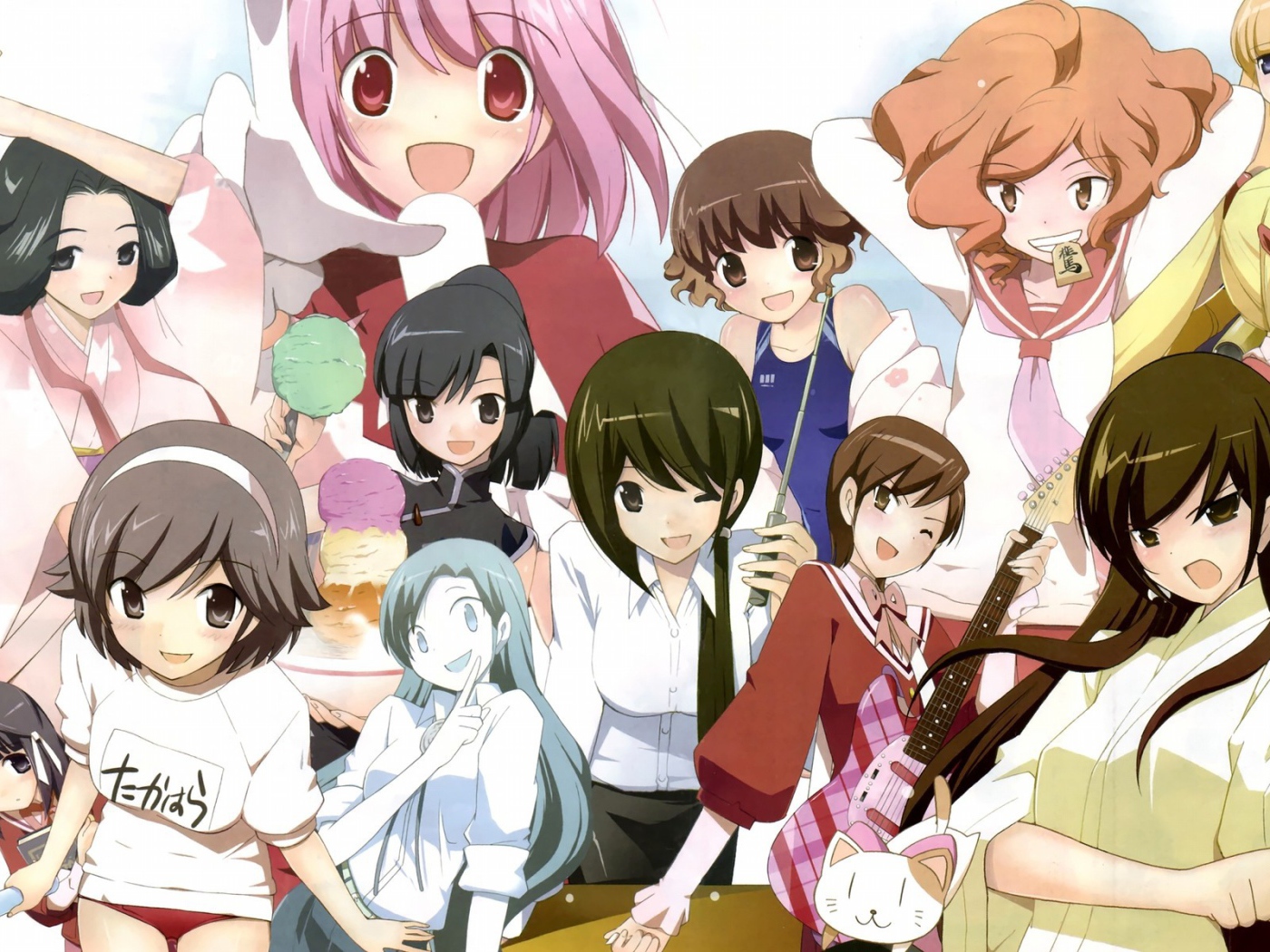 Герои манги Одному лишь Богу ведомый мир