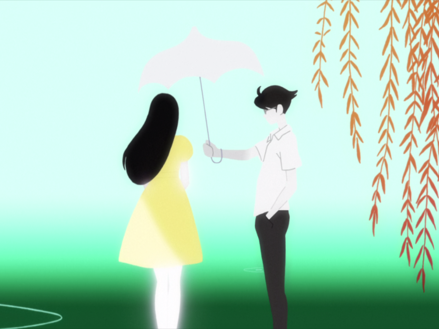 Парень и девушка в аниме The Tatami Galaxy