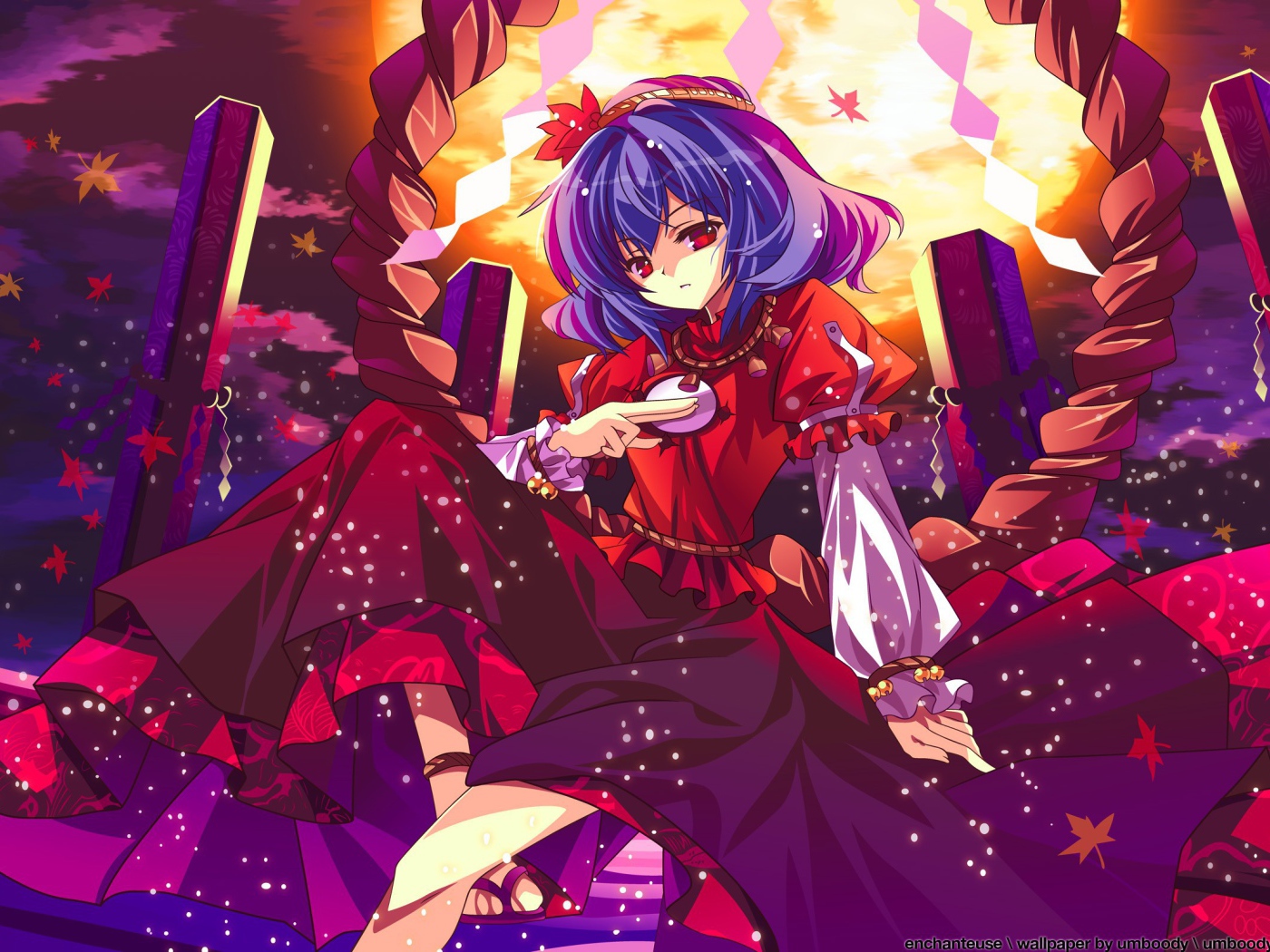 Грустная девушка аниме Yasaka Kanako