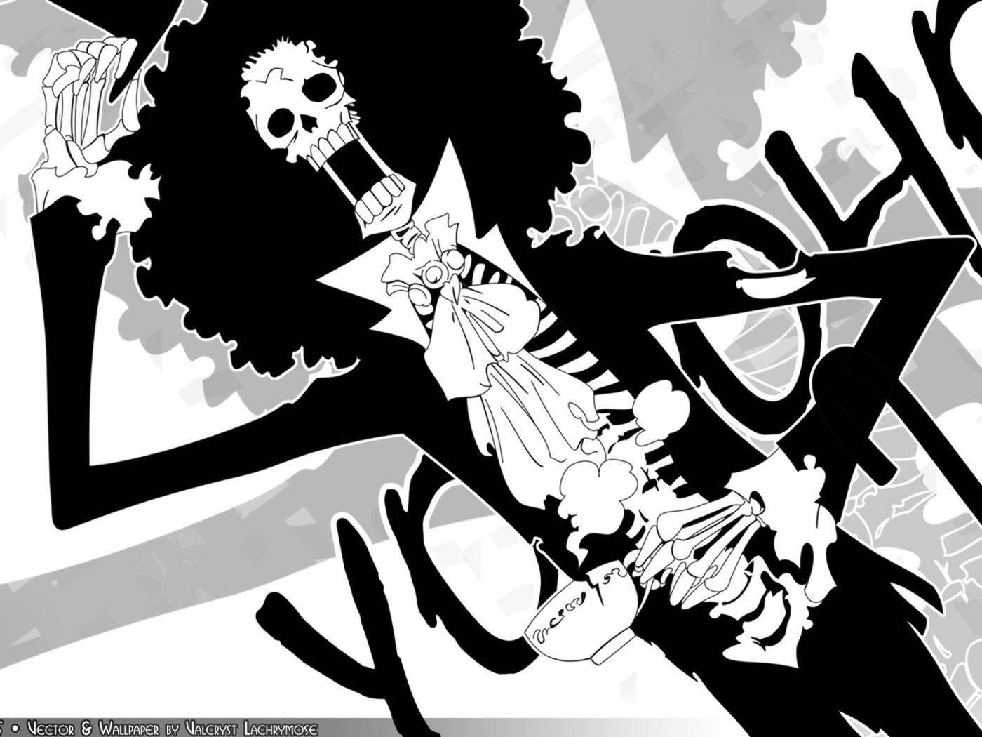 Скелет Бруук с пышными волосами, аниме Большой куш