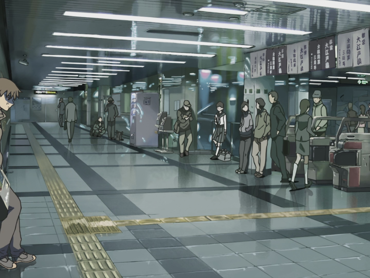 Станция метро в аниме Пять сантиметров в секунду