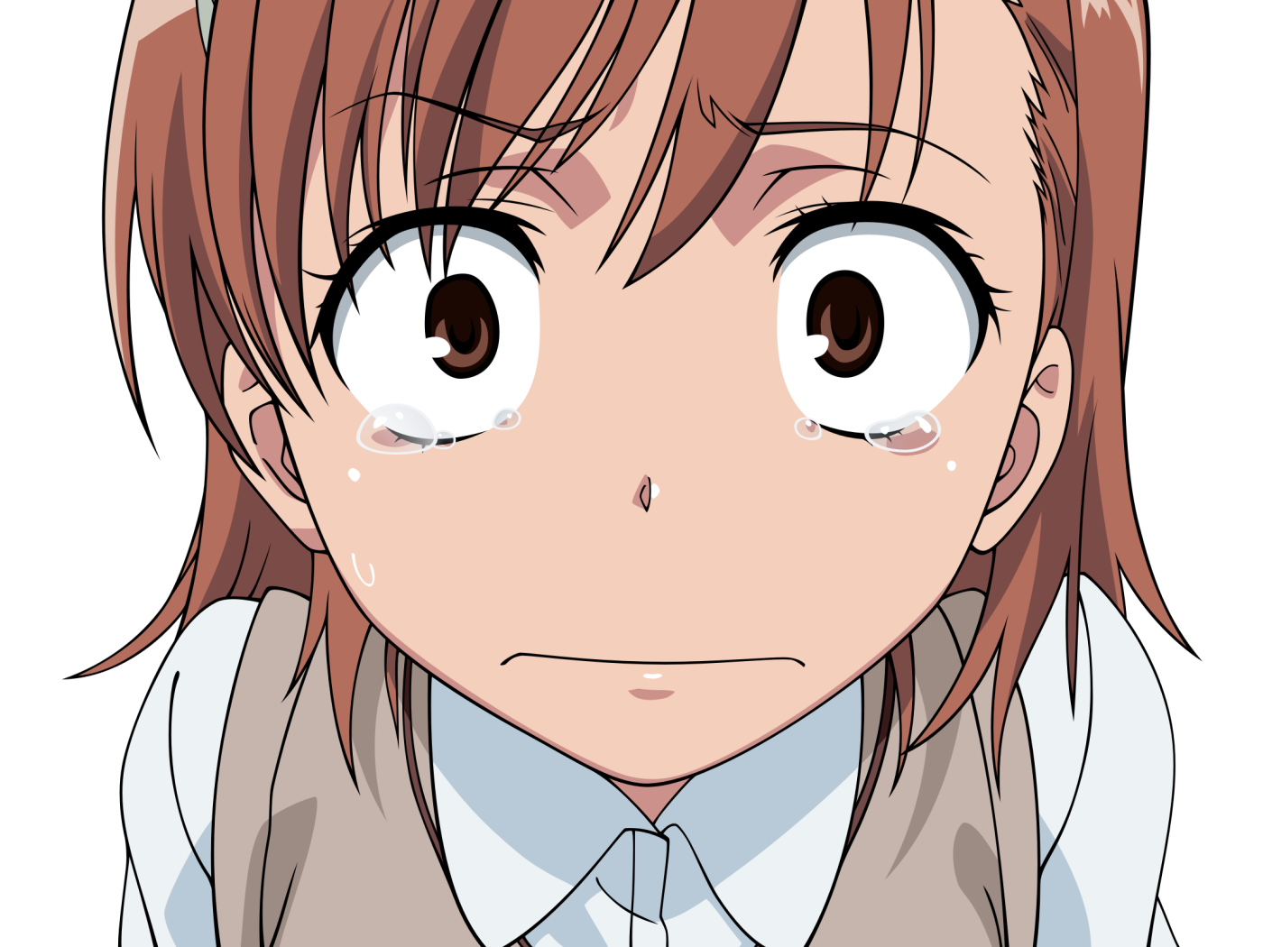 Испуганная девушка из аниме To Aru Kagaku no Railgun