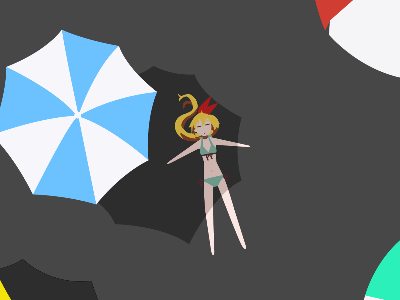 Девушка под зонтом в аниме Притворная любовь