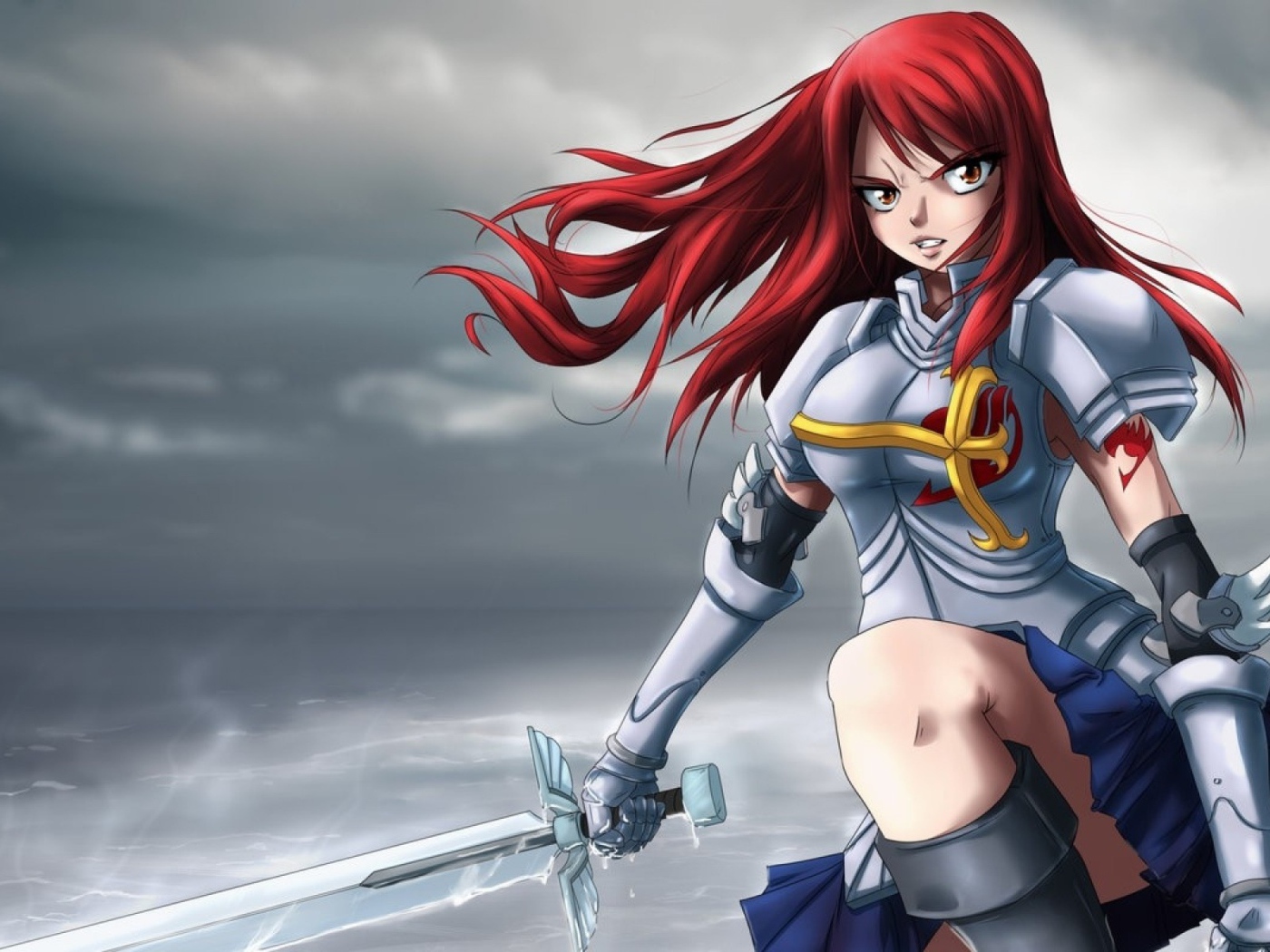 Девушка воин из аниме Сказка о хвосте феи