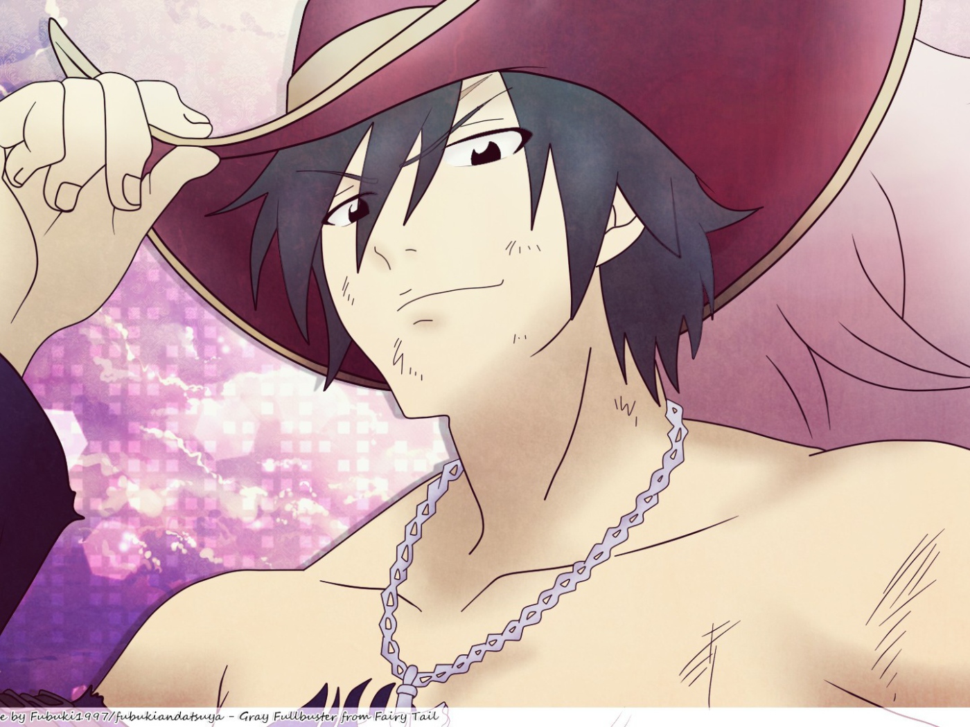 Парень в шляпе из аниме Сказка о хвосте феи