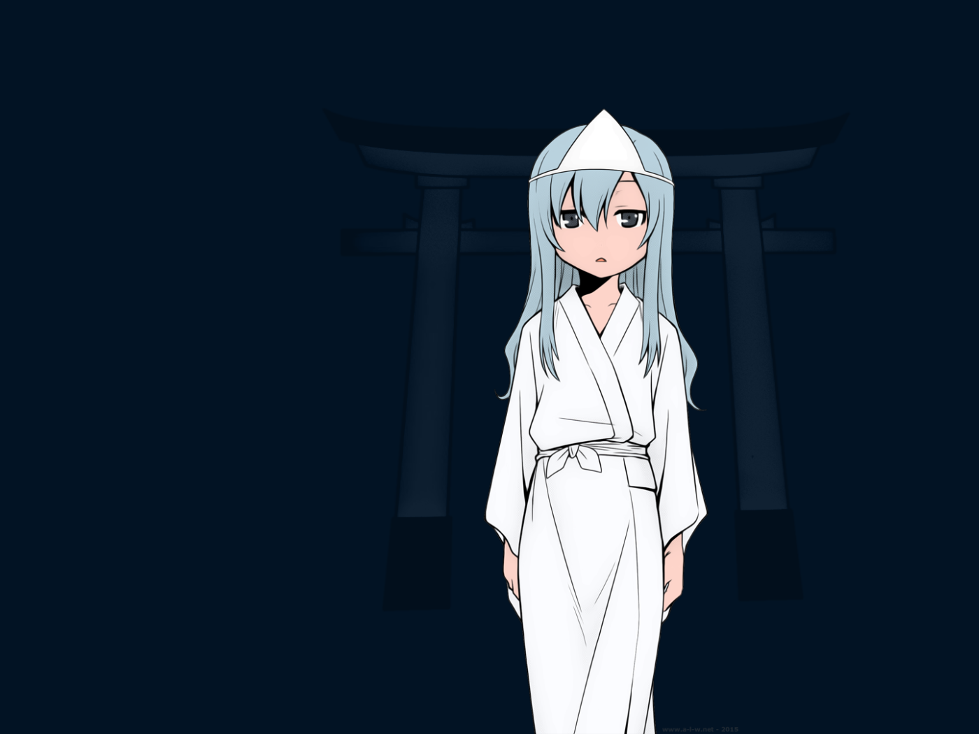 Героиня аниме с голубыми волосами