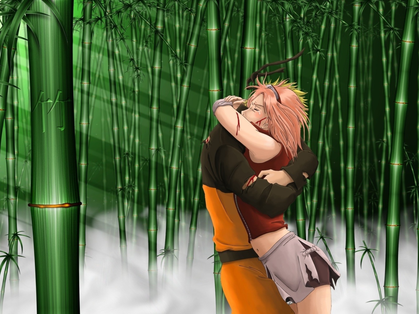 Встреча влюбленных в бамбуковом лесу, аниме