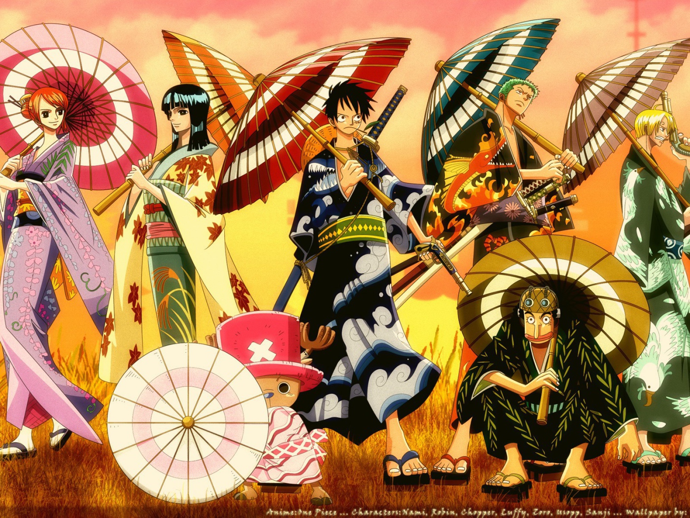 Зонтики персонажей аниме Большой куш