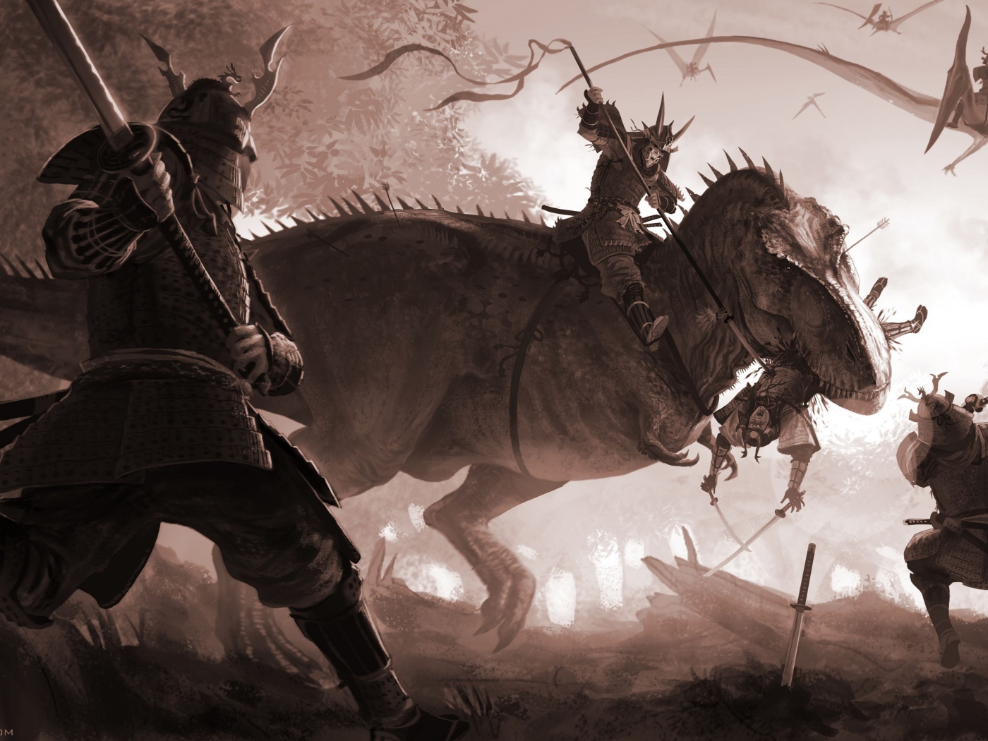 Воин на динозавре, аниме