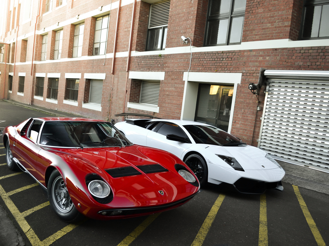 Белый и красный ламборджини