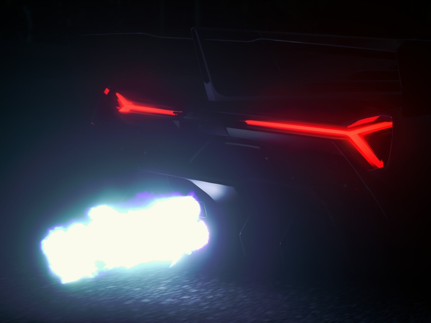 Белое пламя автомобиля Ламборгини