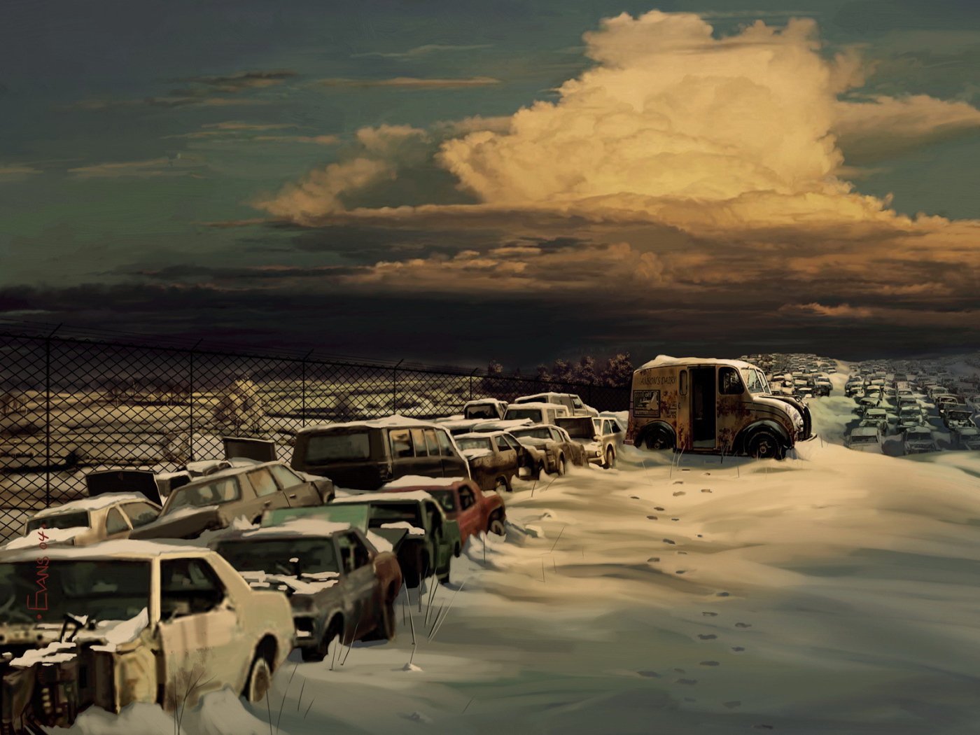 Автомобили заваленные снегом