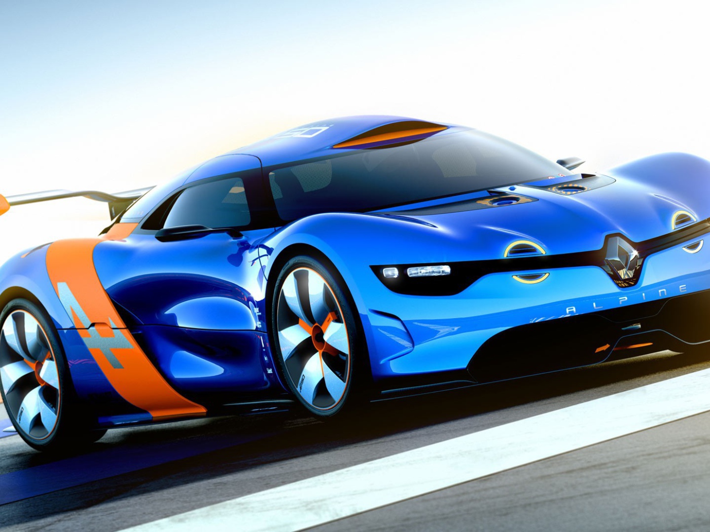 Голубой автомобиль Renault Alpine