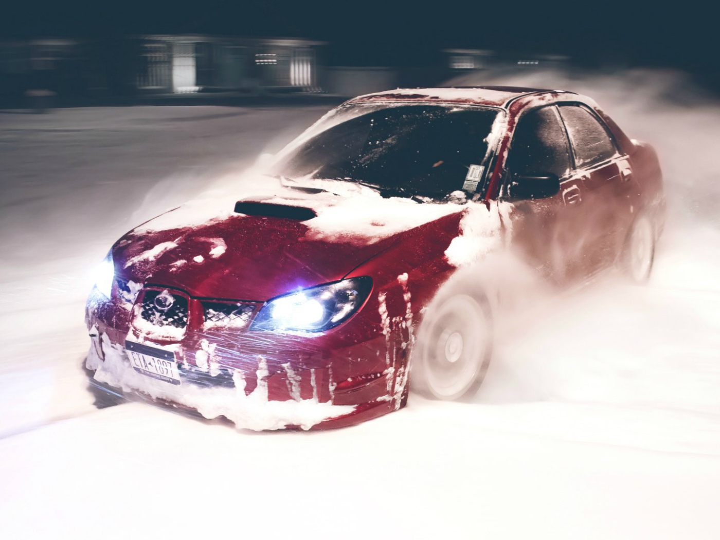 Зимний дрифт на Subaru Impreza