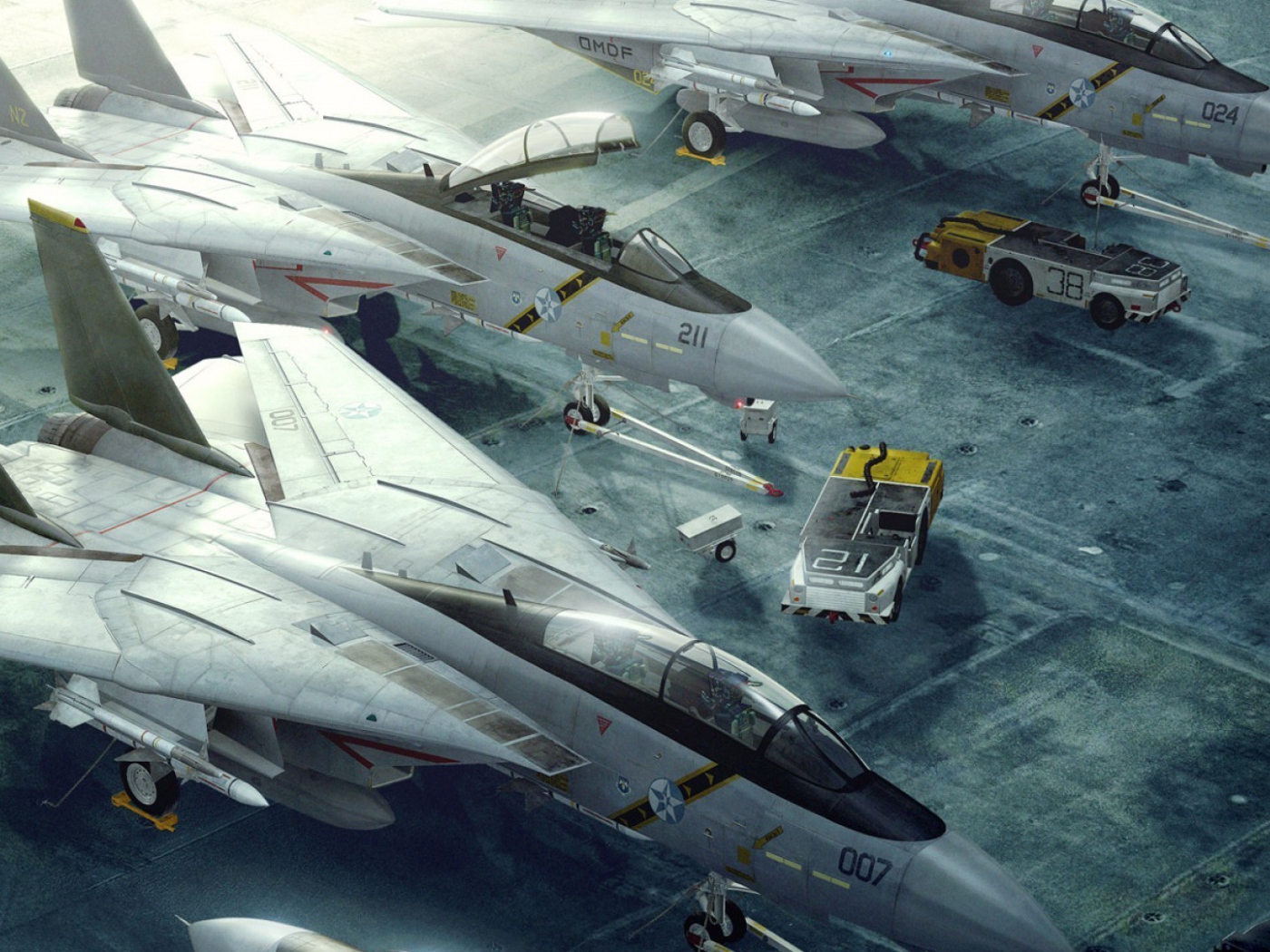 Истребители в ангаре