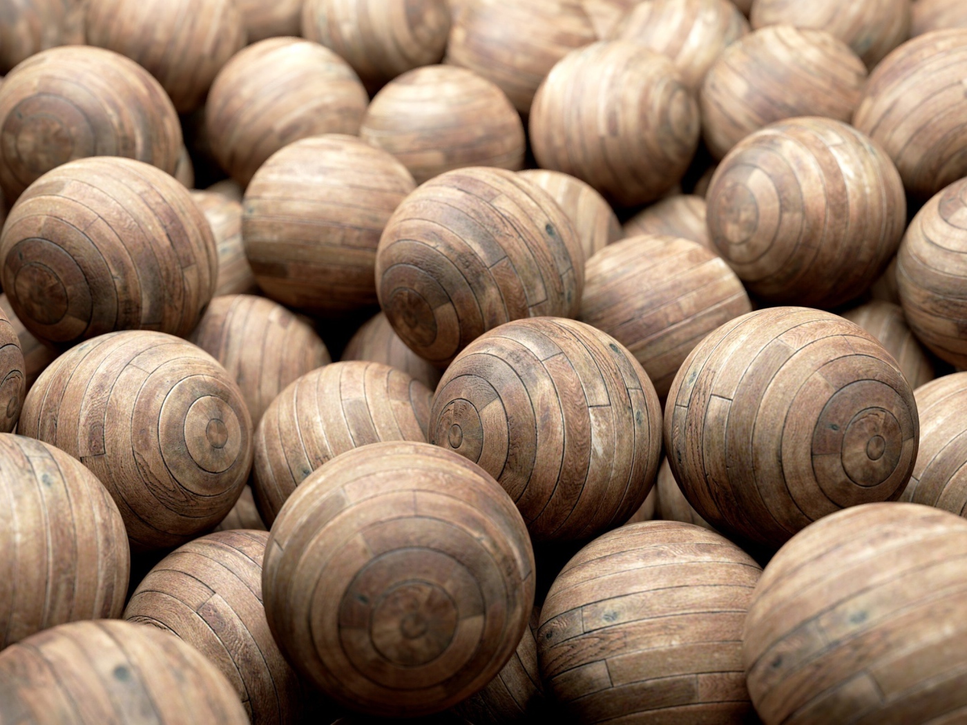 Россыпь деревянных шаров