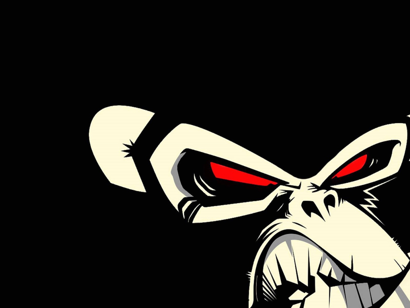 Злая обезьяна, черный фон