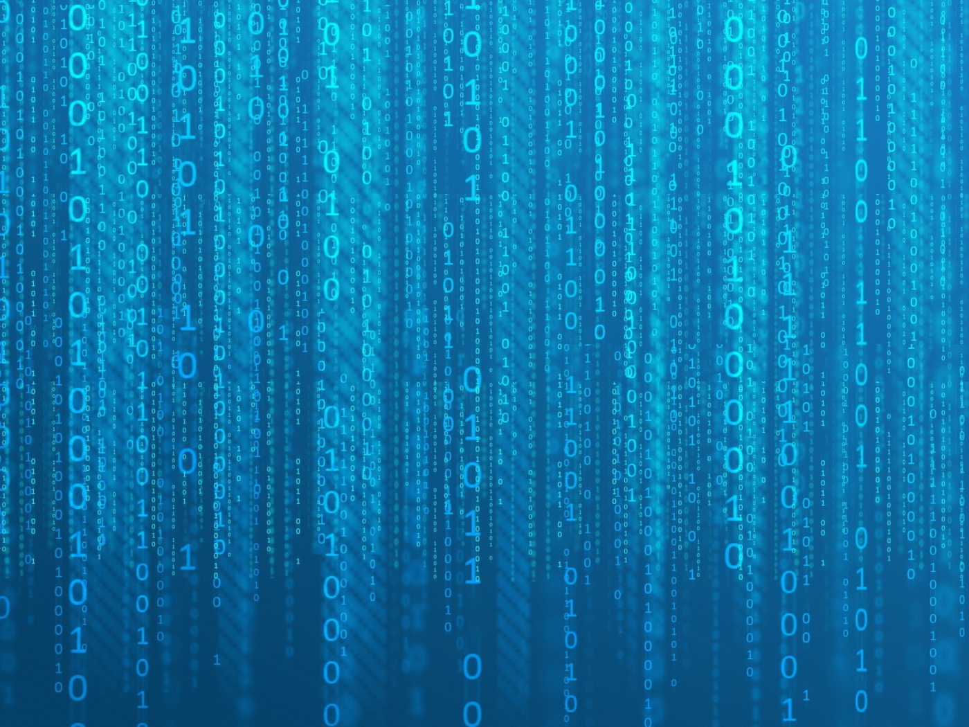 Двоичный код, голубой фон