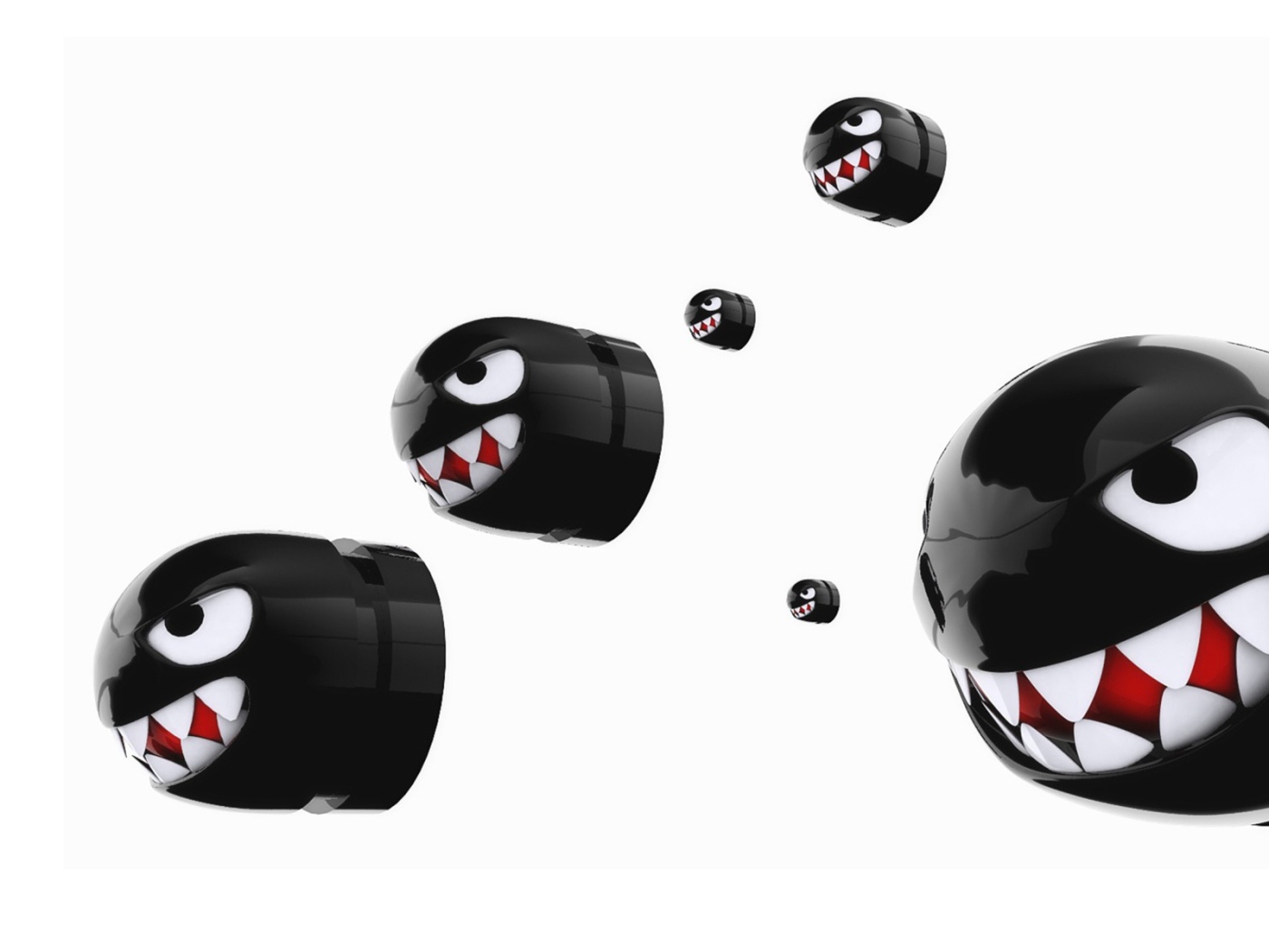 Черные пули летят на белом фоне