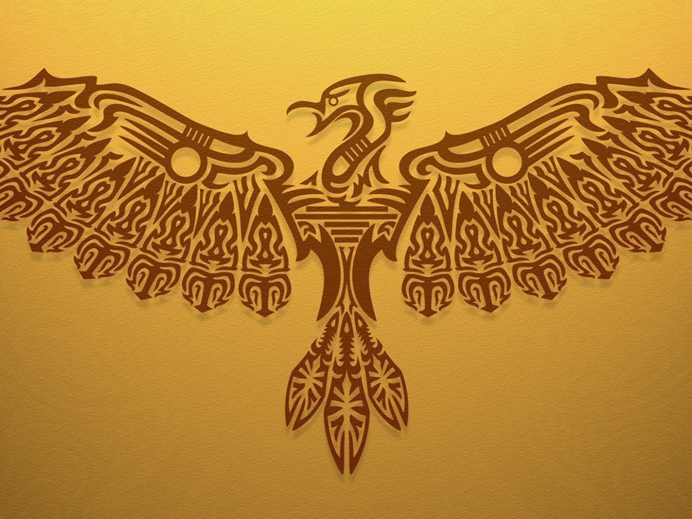 Коричневый силуэт хищной птицы