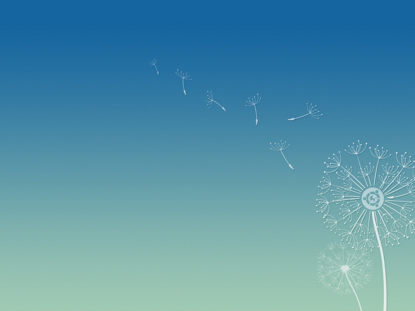 Семена одуванчика, фон Убунту