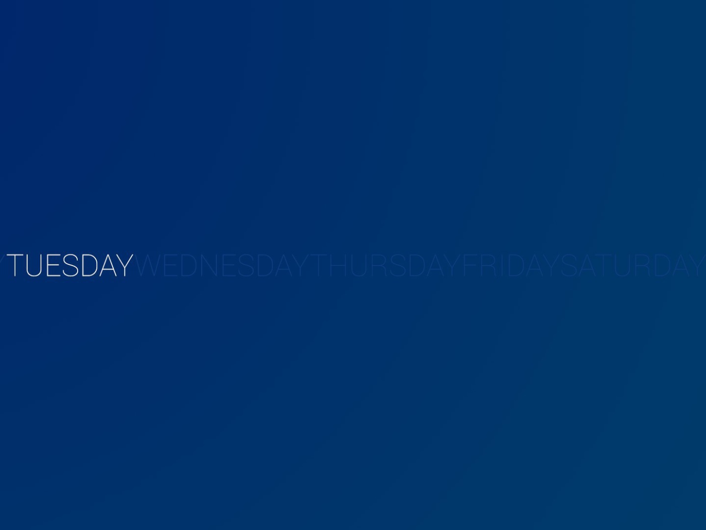 День недели вторник