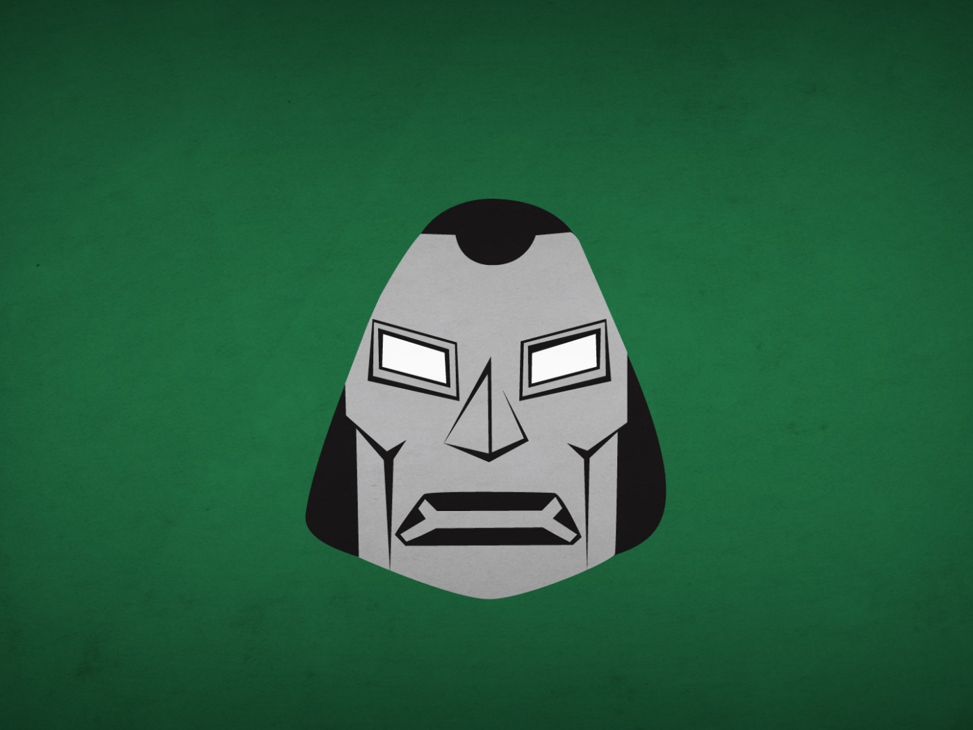 Лицо доктора Дум, зеленый фон