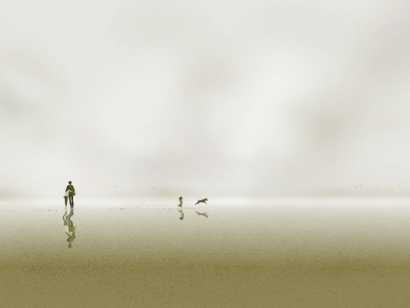 Семья с собакой на белом фоне