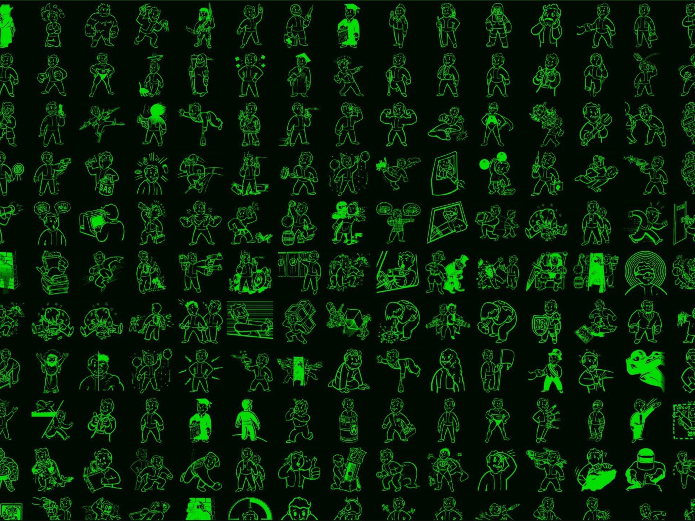 Фигурки персонажей Fallout, черный фон