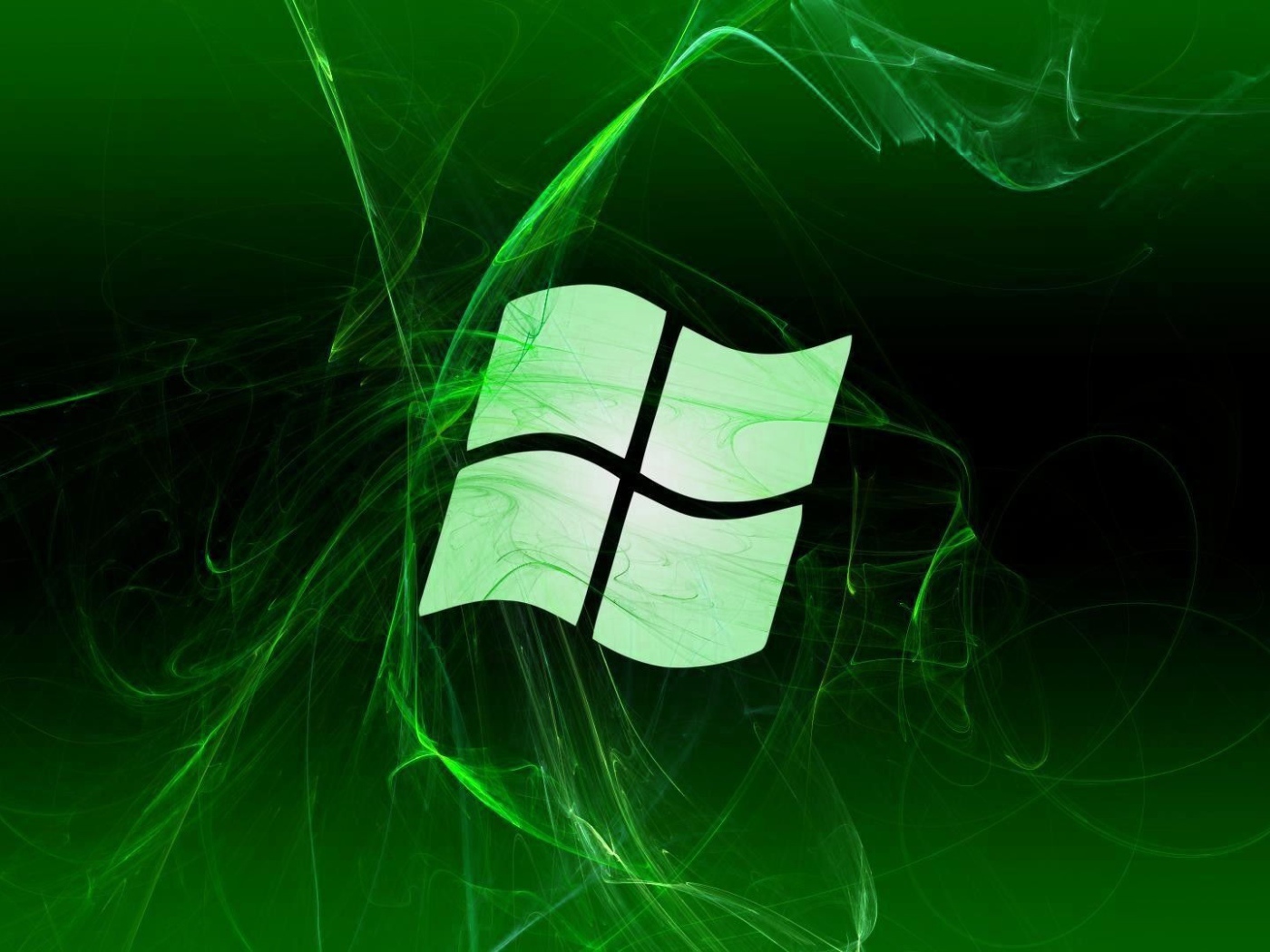 Флаг Windows, зеленый фон