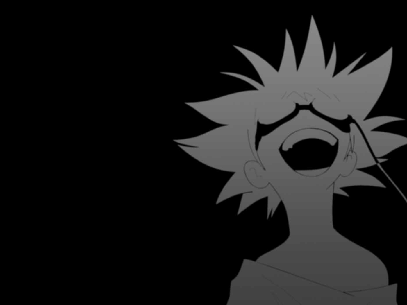 Серое лицо на черном фоне, аниме Ковбой Бибоп