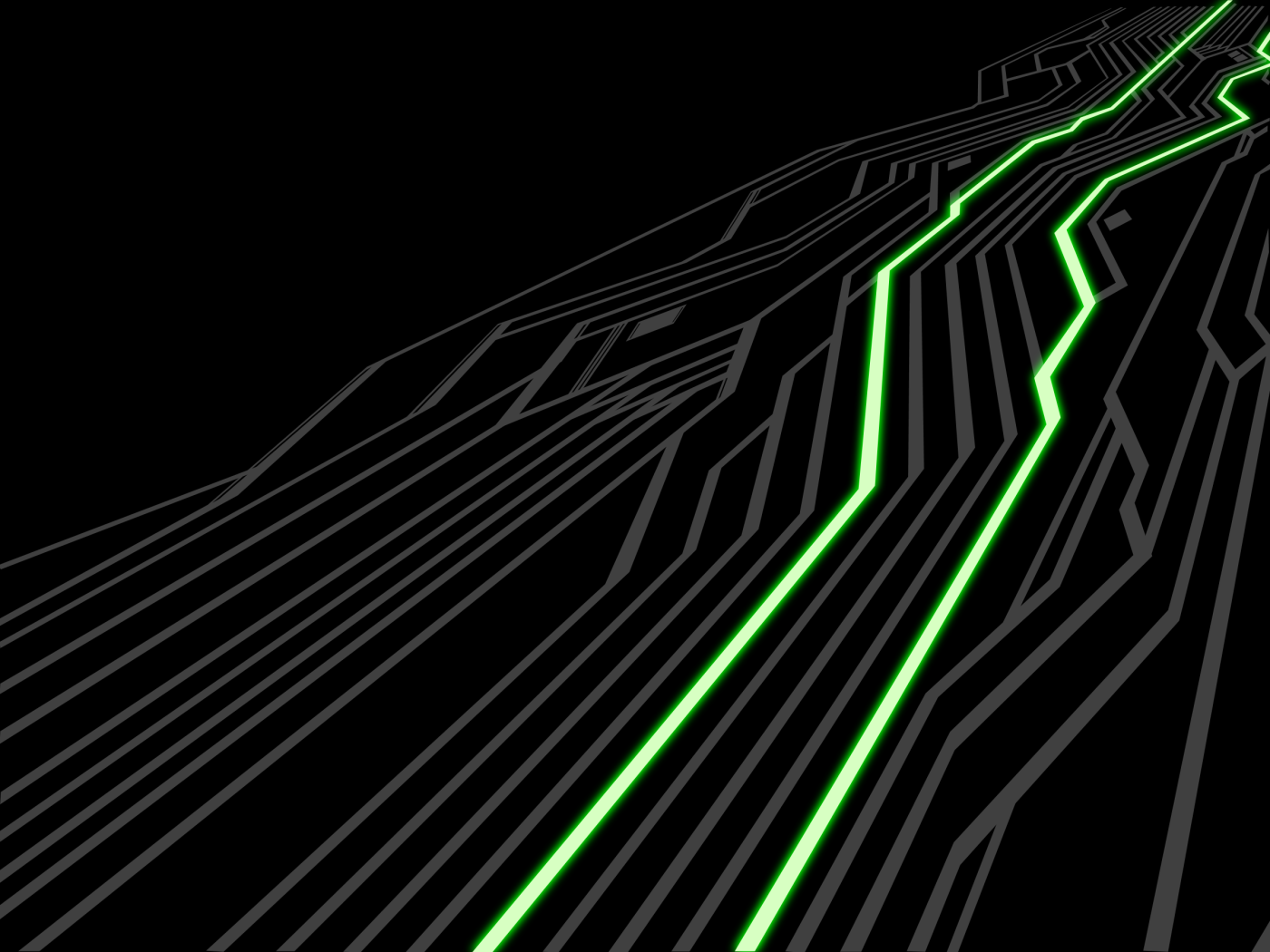 Зеленые линии на черном фоне, аниме Ночь прибытия