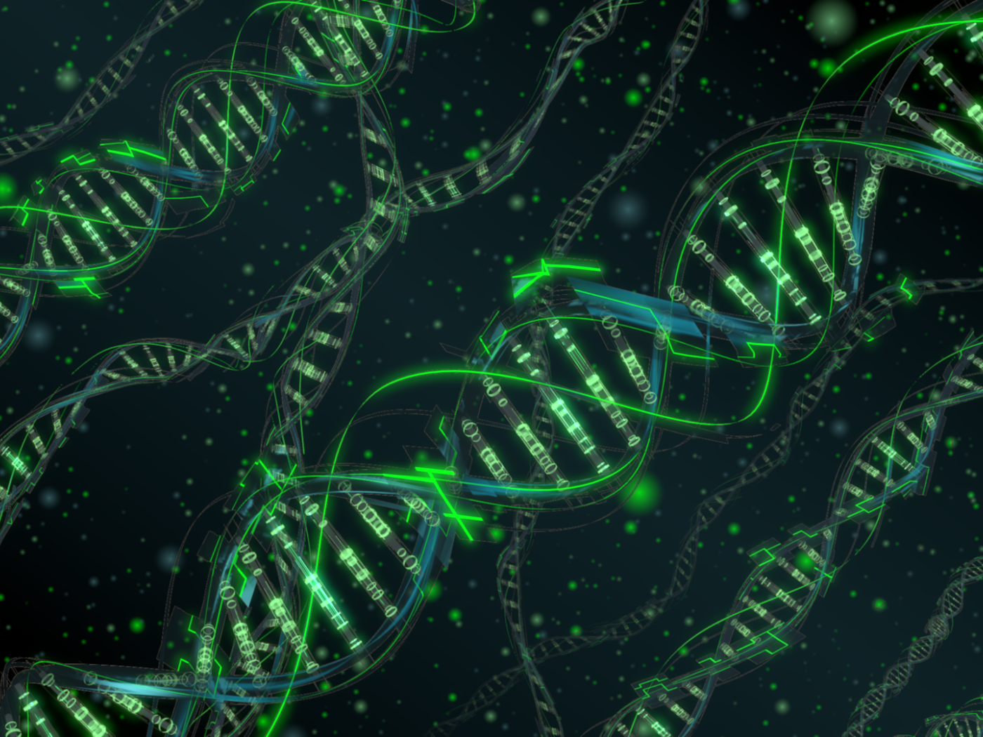 Зеленые нити жизни ДНК, фон