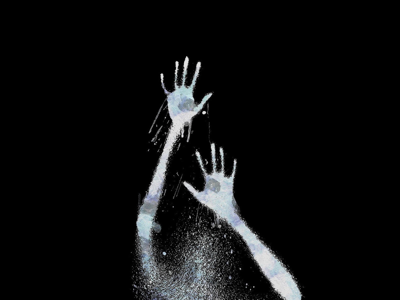 Следы рук на черном фоне