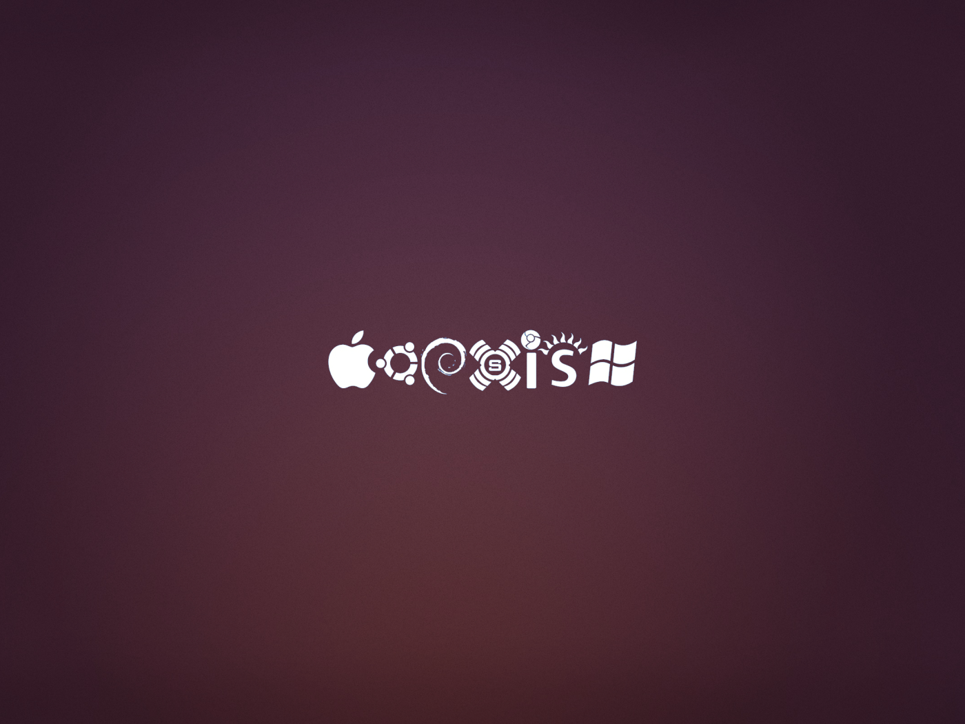 Значки операционных систем на фиолетовом фоне