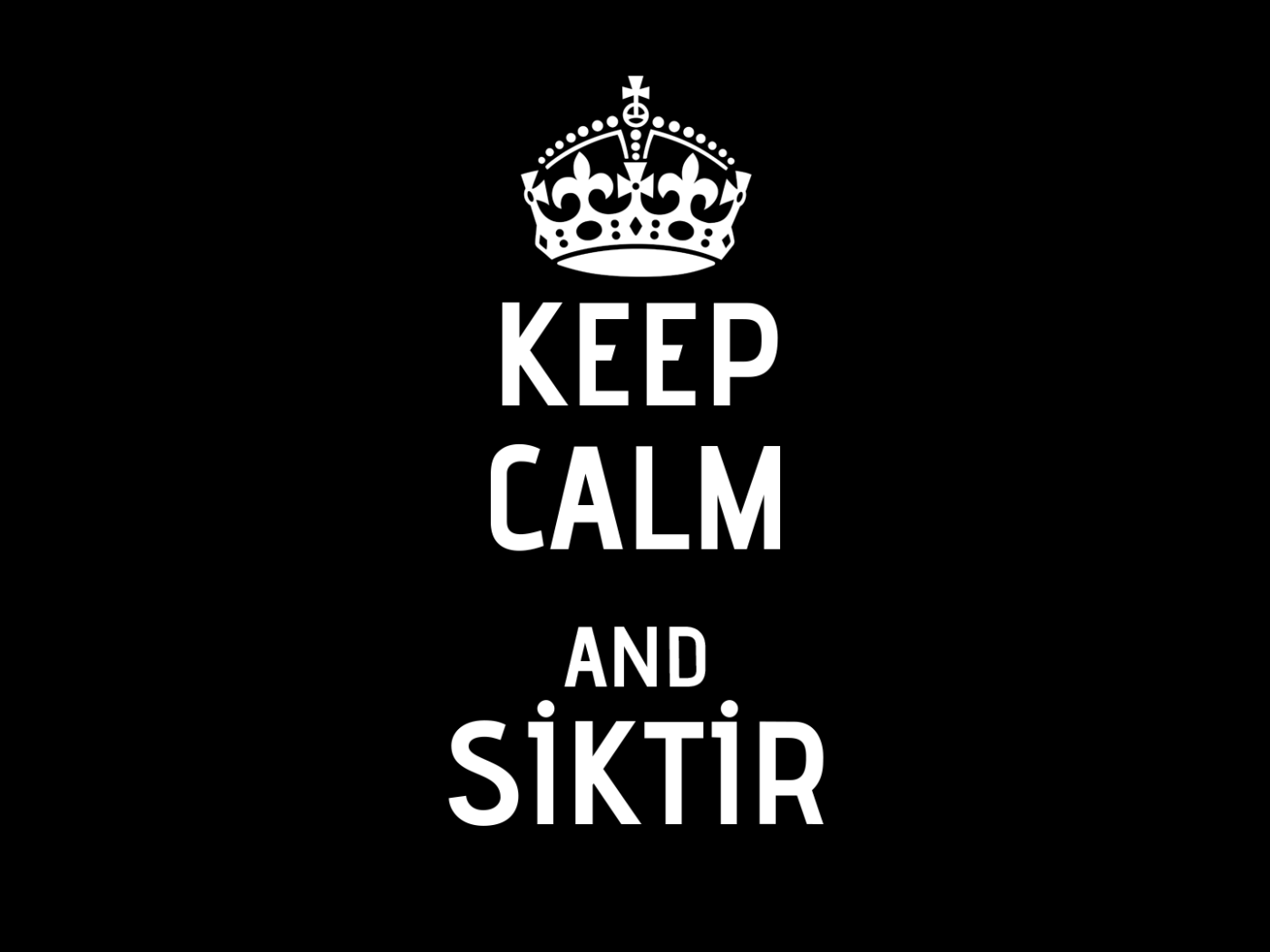 Сохраняйте спокойствие и идите прочь, черный фон