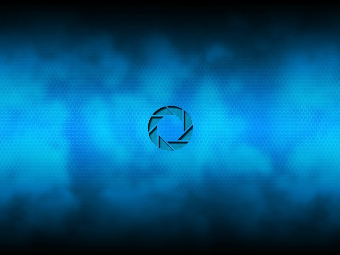 Логотип Aperture Science, синий фон