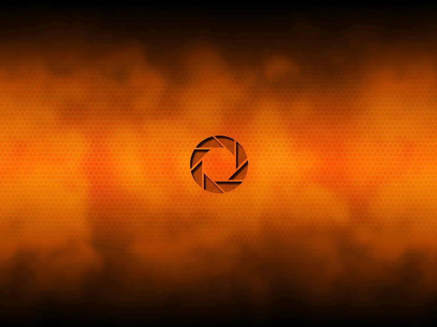 Логотип Aperture Science, оранжевый фон