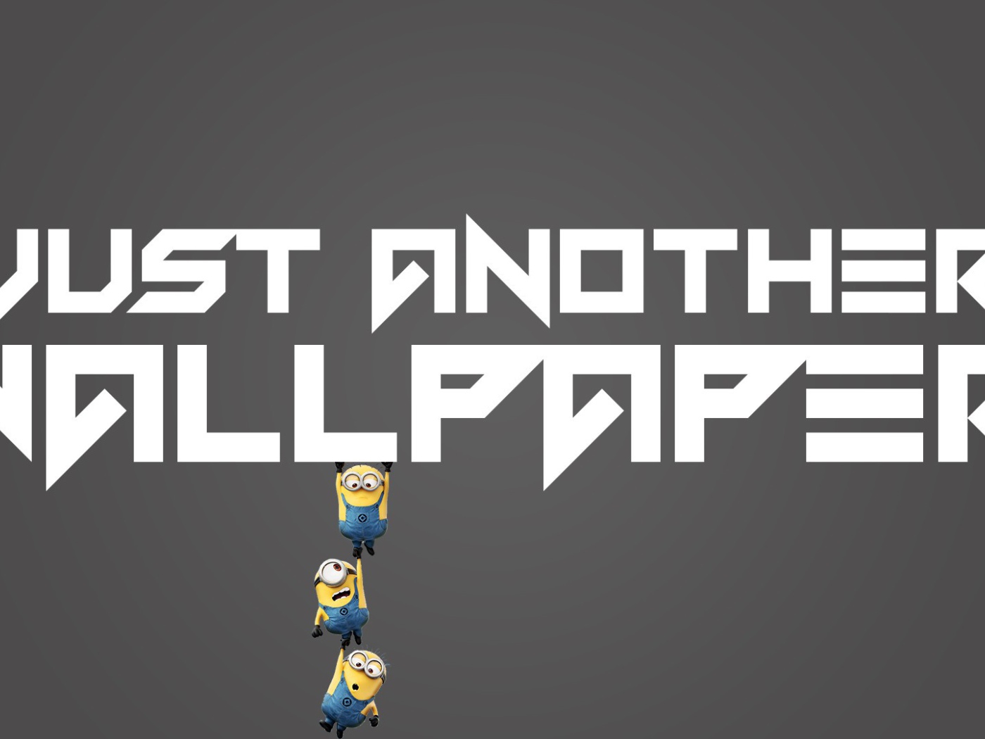 Миньоны поддерживают буквы, серый фон