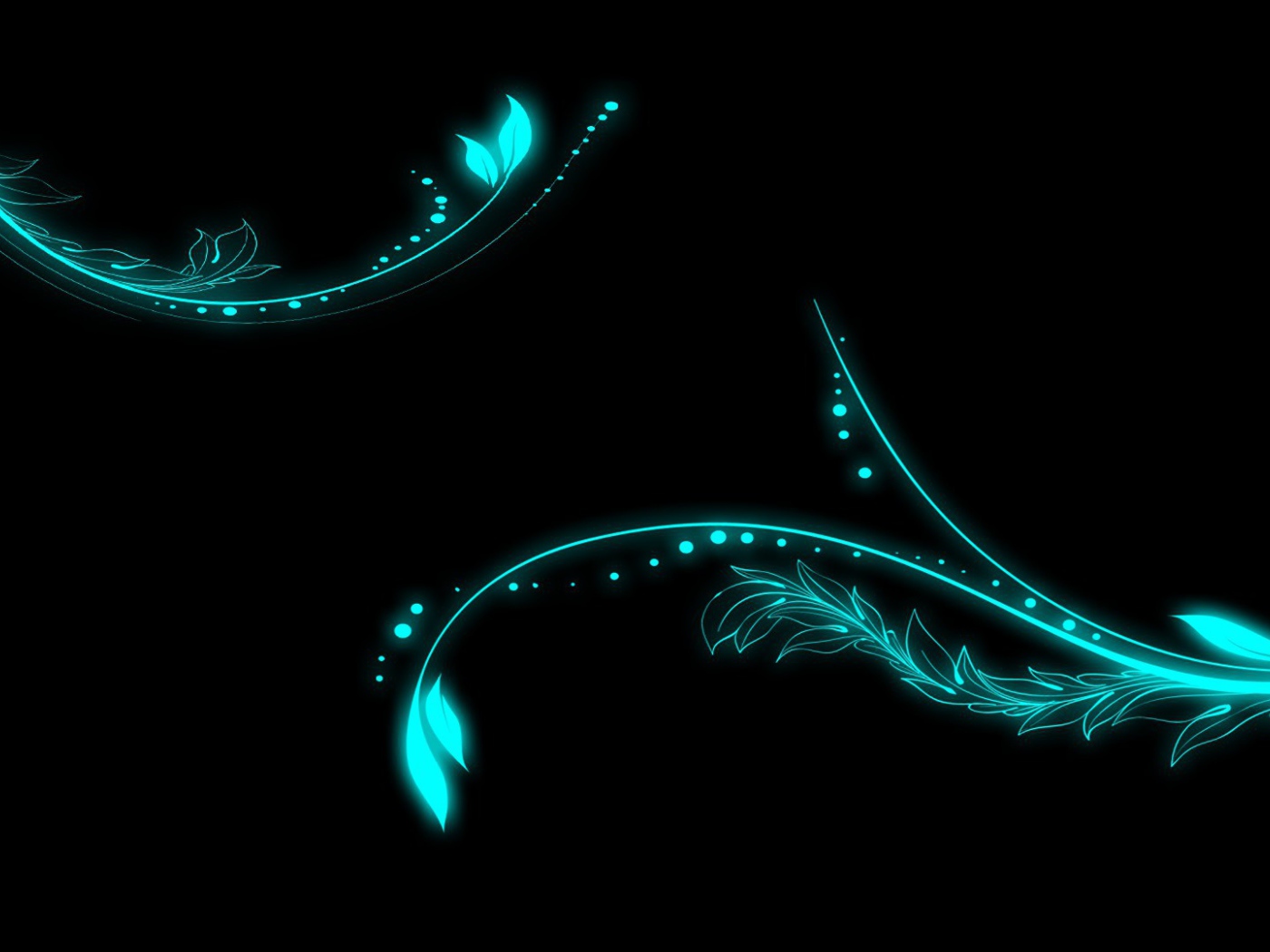 Неоновые цветы на черном фоне